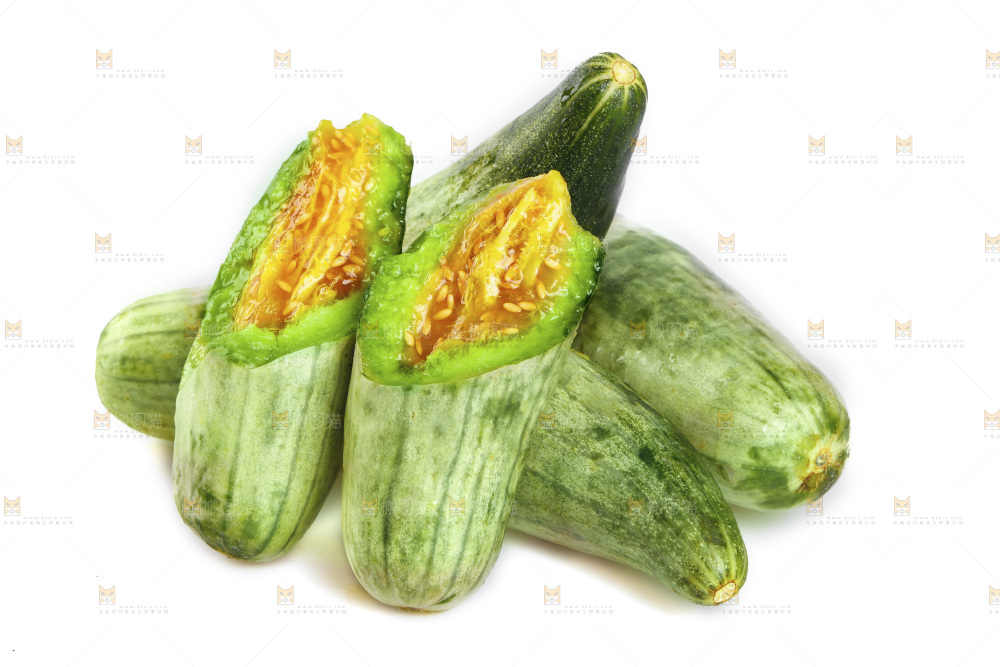 白底上的羊角蜜瓜