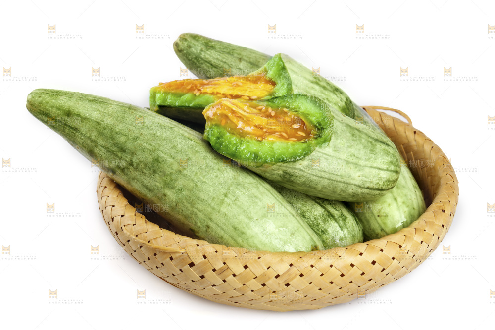 白底上的羊角蜜瓜