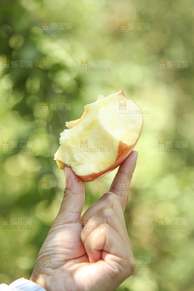 手里拿着高原红苹果