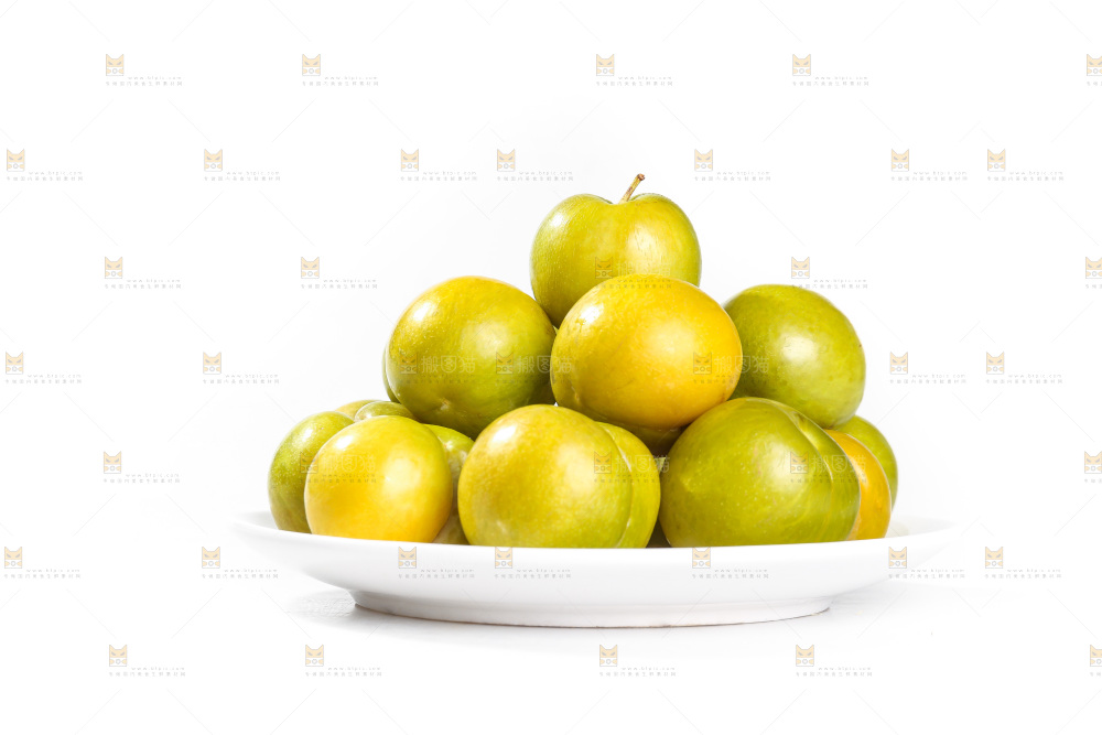白底上的蜂糖李