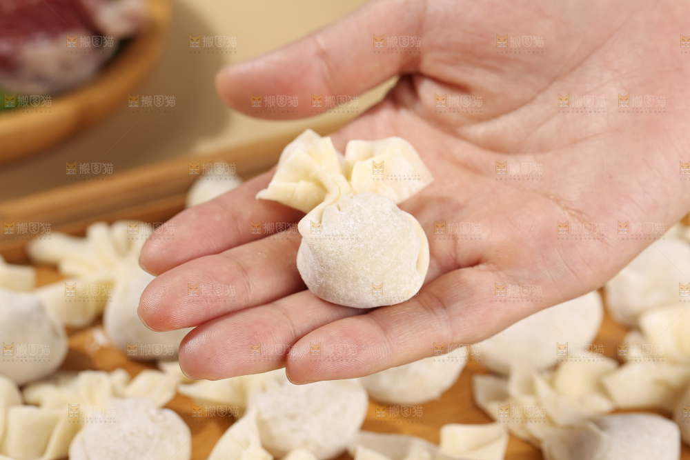 浅底上的小金鱼馄饨