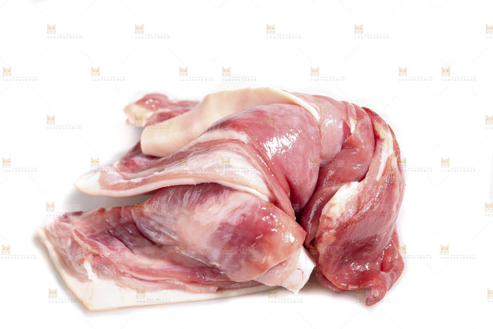 白底上的新鲜羊肉