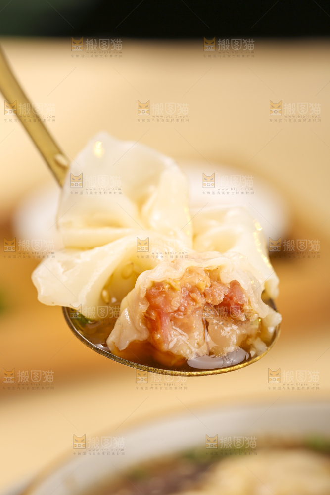 浅底上的小金鱼馄饨