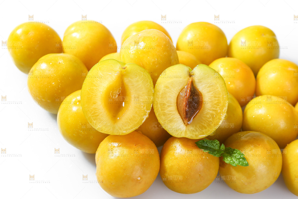 白底上的蜂糖李