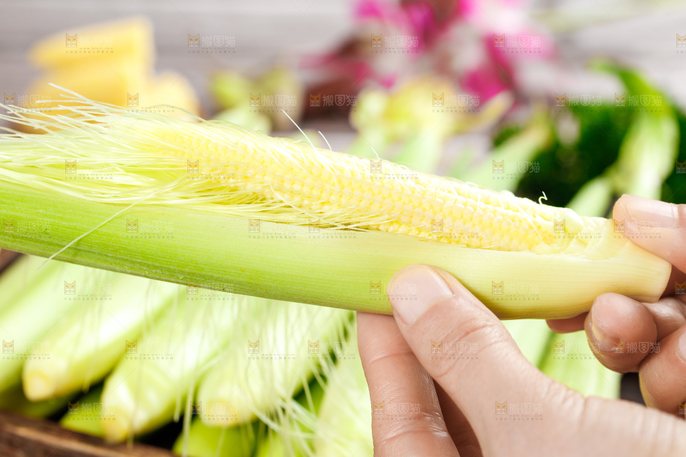 深底上的玉米笋