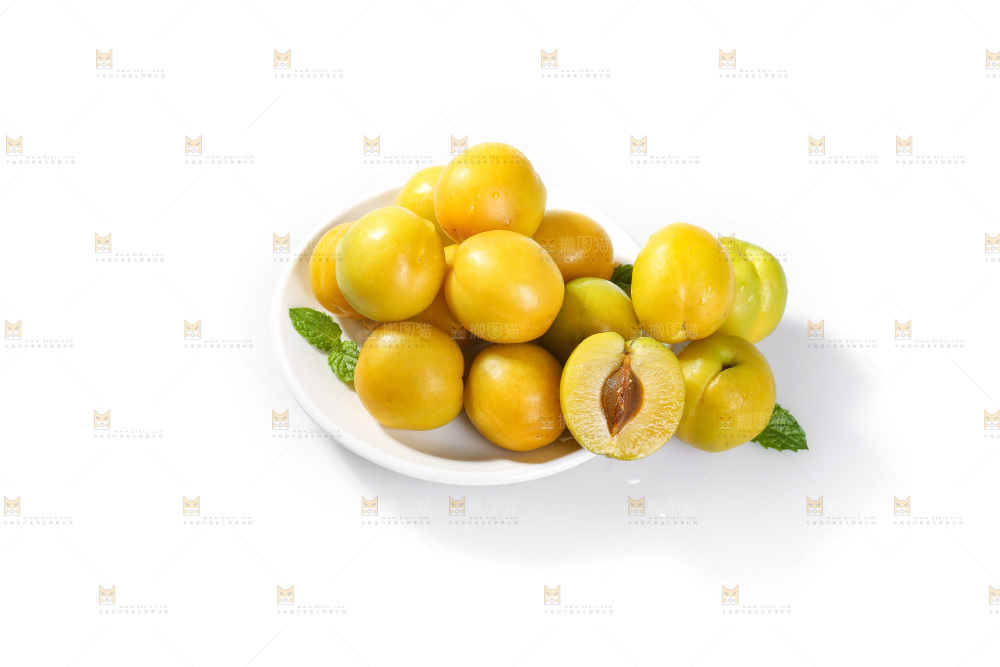白底上的蜂糖李