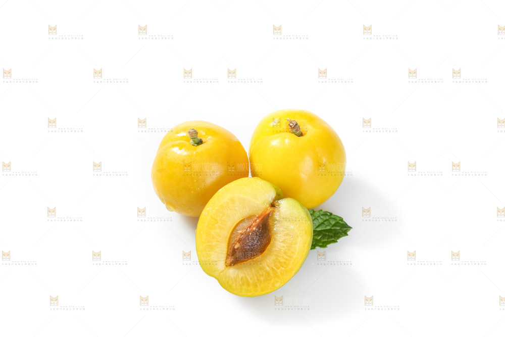 白底上的蜂糖李