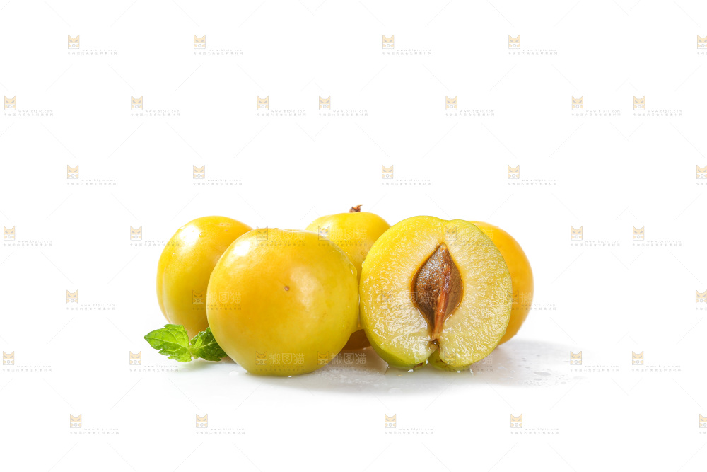 白底上的蜂糖李