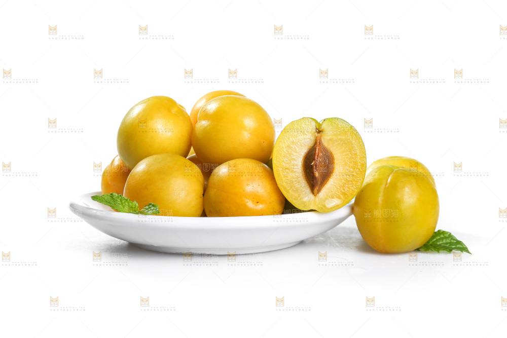 白底上的蜂糖李