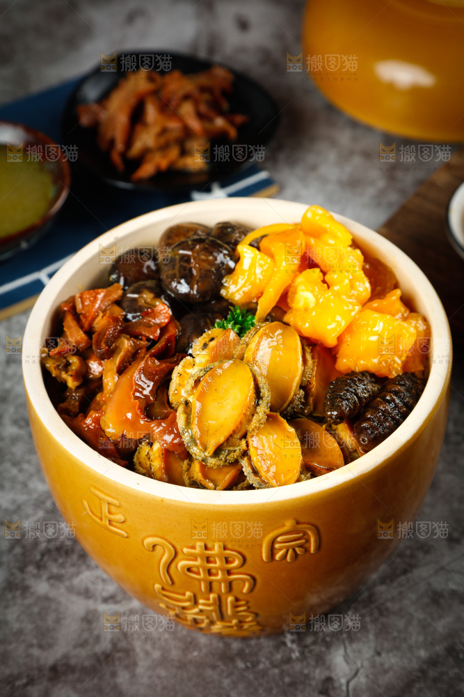 深底上的佛跳墙食材