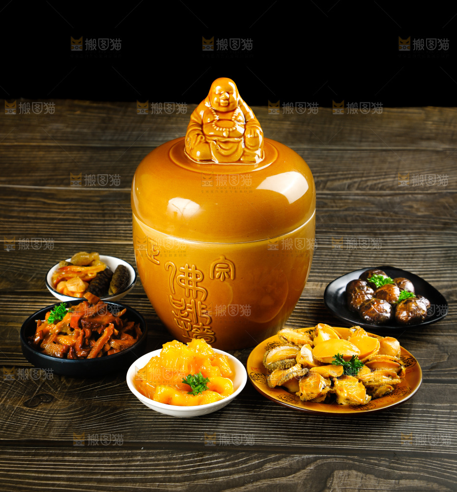 深底上的佛跳墙食材