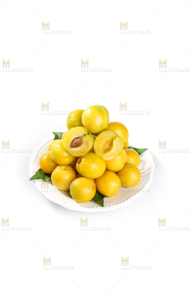 白底上的蜂糖李