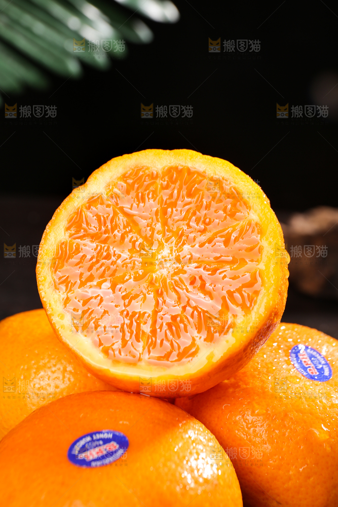 黑底上摆放着的澳柑