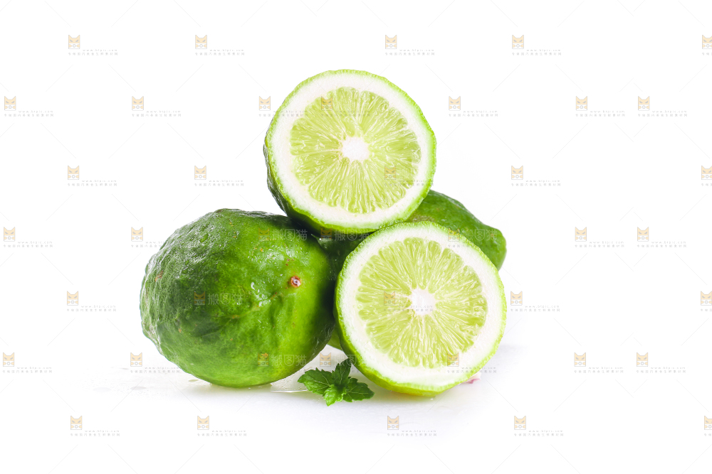 白底上的广东香水柠檬