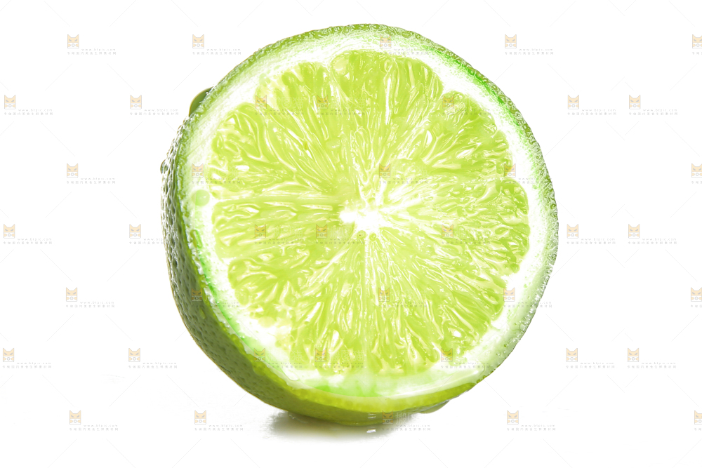 白底上的无籽香水柠檬