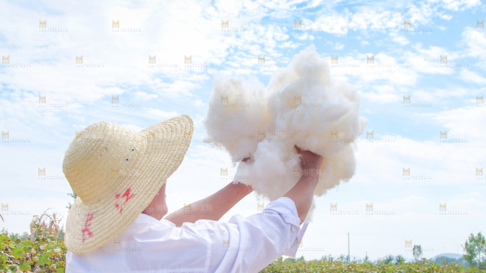 手里拿着棉花