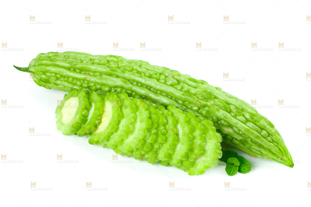 白底上的苦瓜