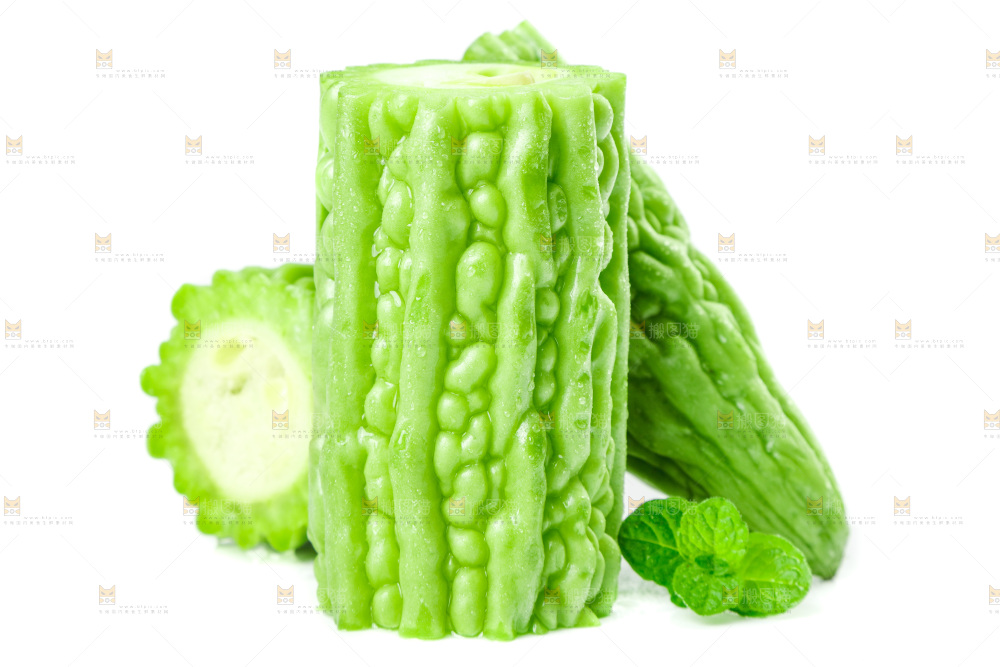白底上的苦瓜