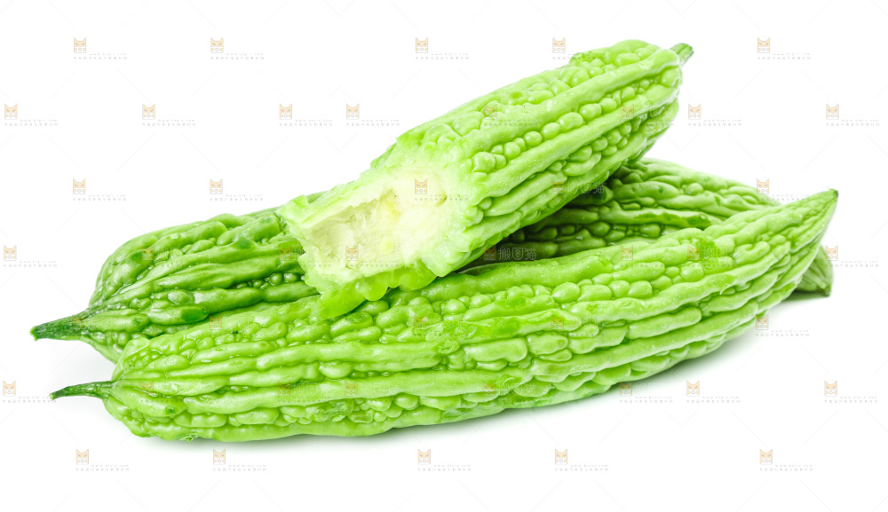 白底上的苦瓜