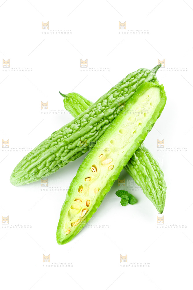 白底上的苦瓜