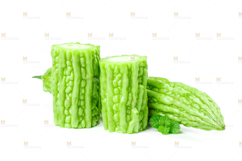 白底上的苦瓜