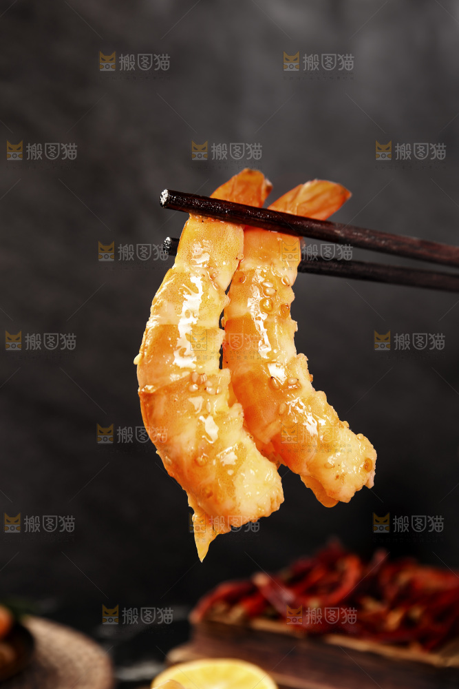深底上的香辣大虾