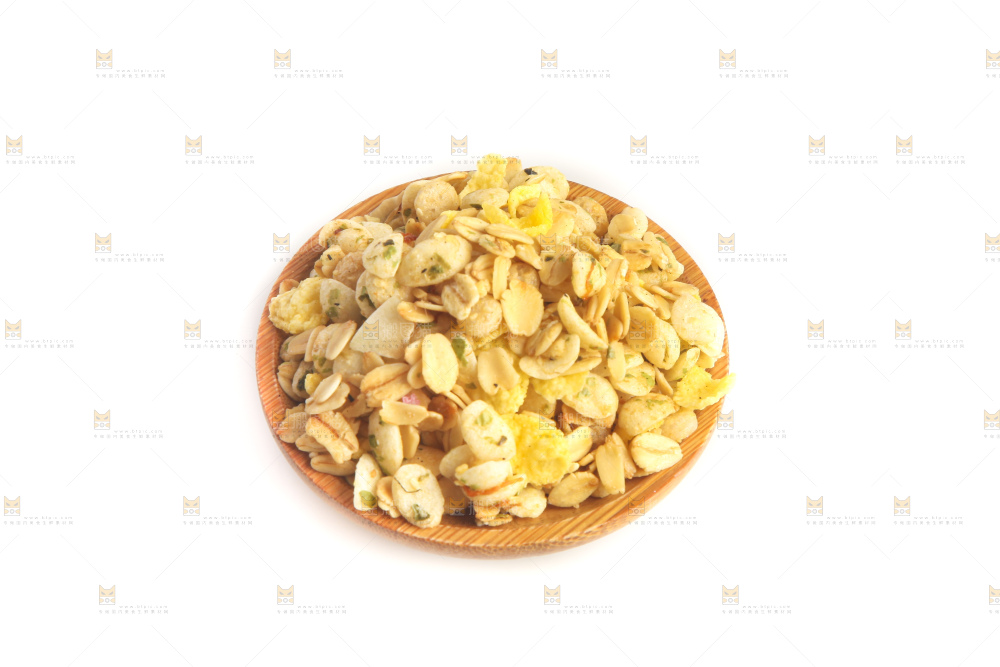 白底上的谷物麦片