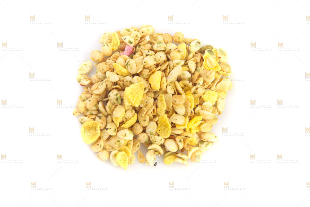 白底上的谷物麦片