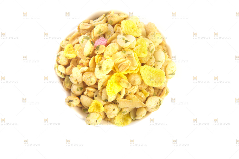 白底上的谷物麦片
