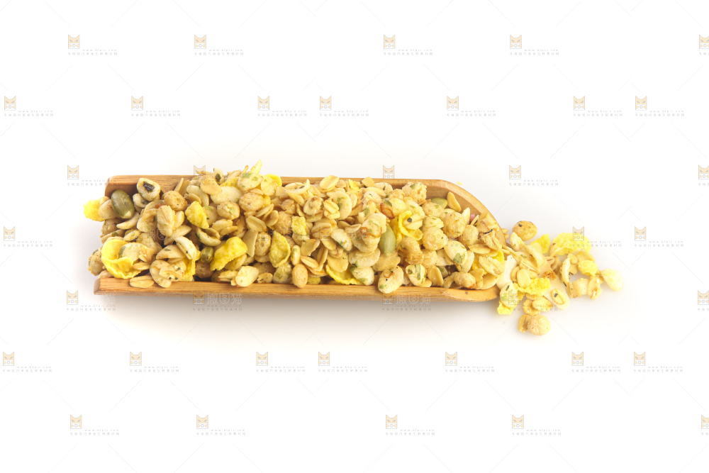 白底上的谷物麦片