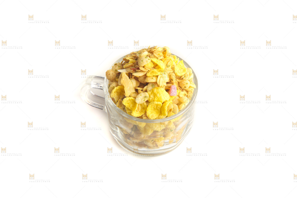 白底上的谷物麦片