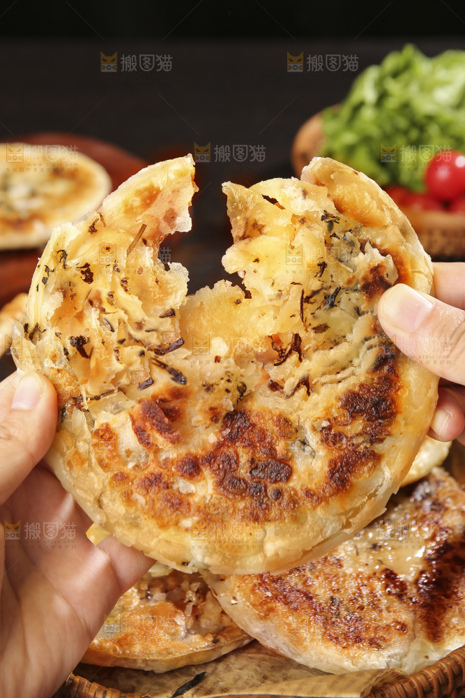 深底上的梅干菜饼