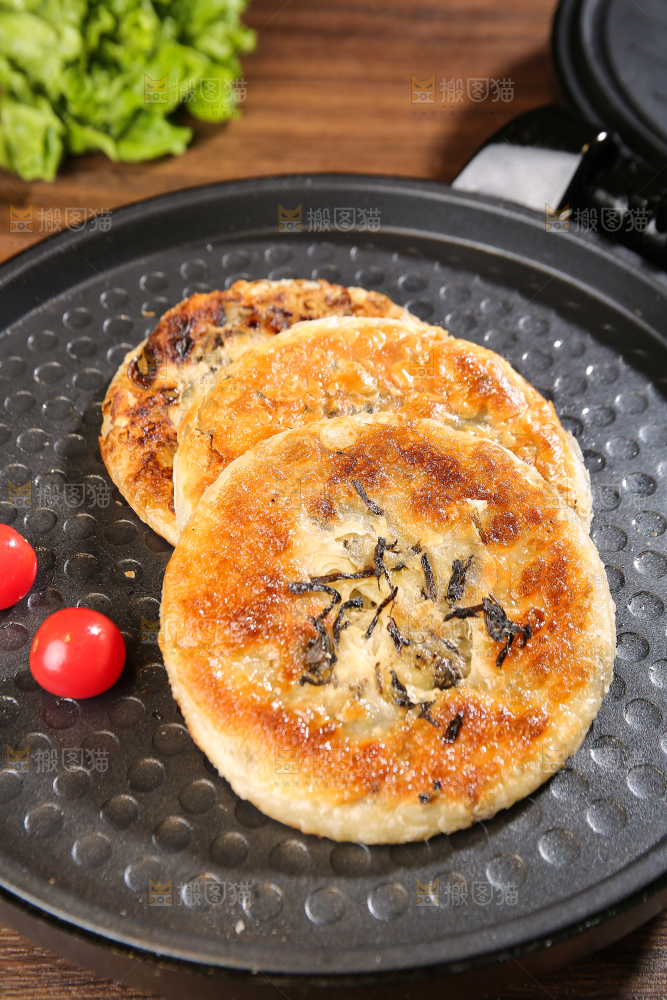 深底上的梅干菜饼