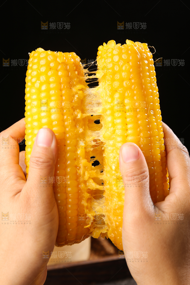 深底上的黄糯玉米