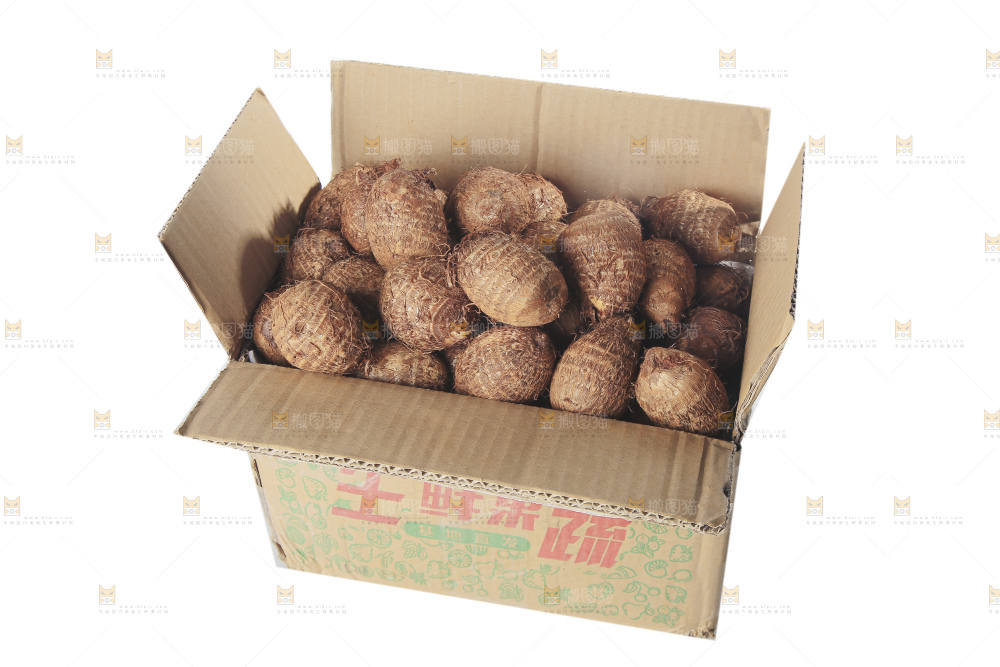 白底上的牛奶芋头