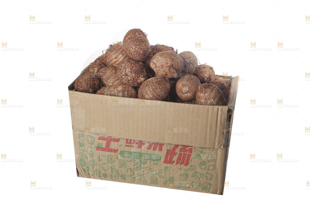 白底上的牛奶芋头