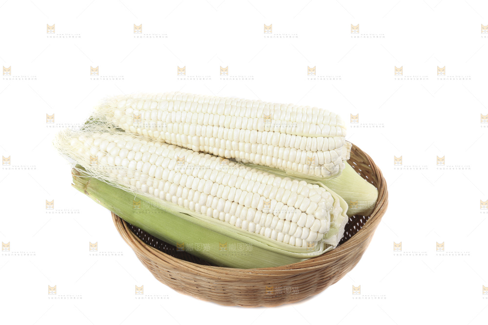 白底上的牛奶玉米
