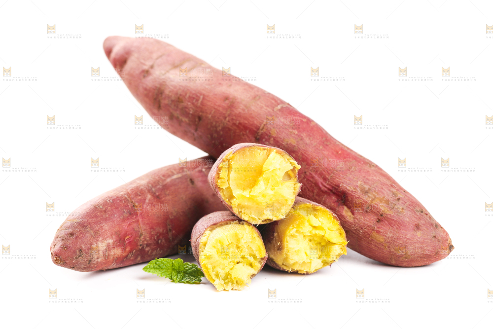 白底上的板栗红薯