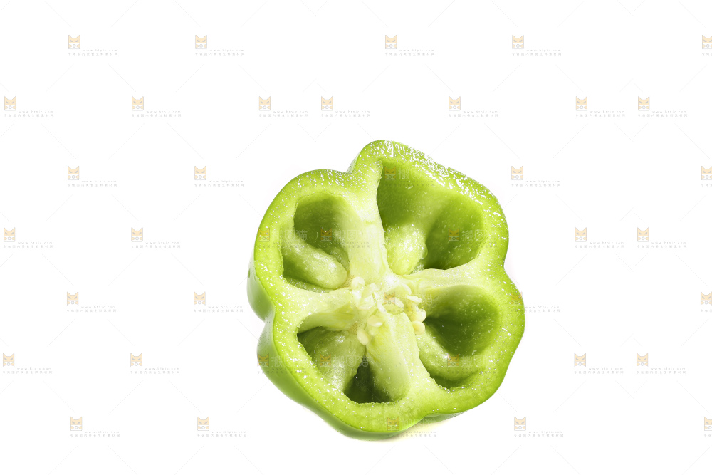 白底上的青圆椒