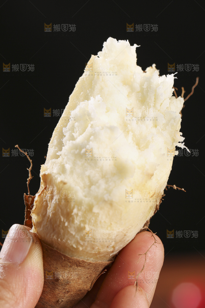 深底上的新鲜毛薯