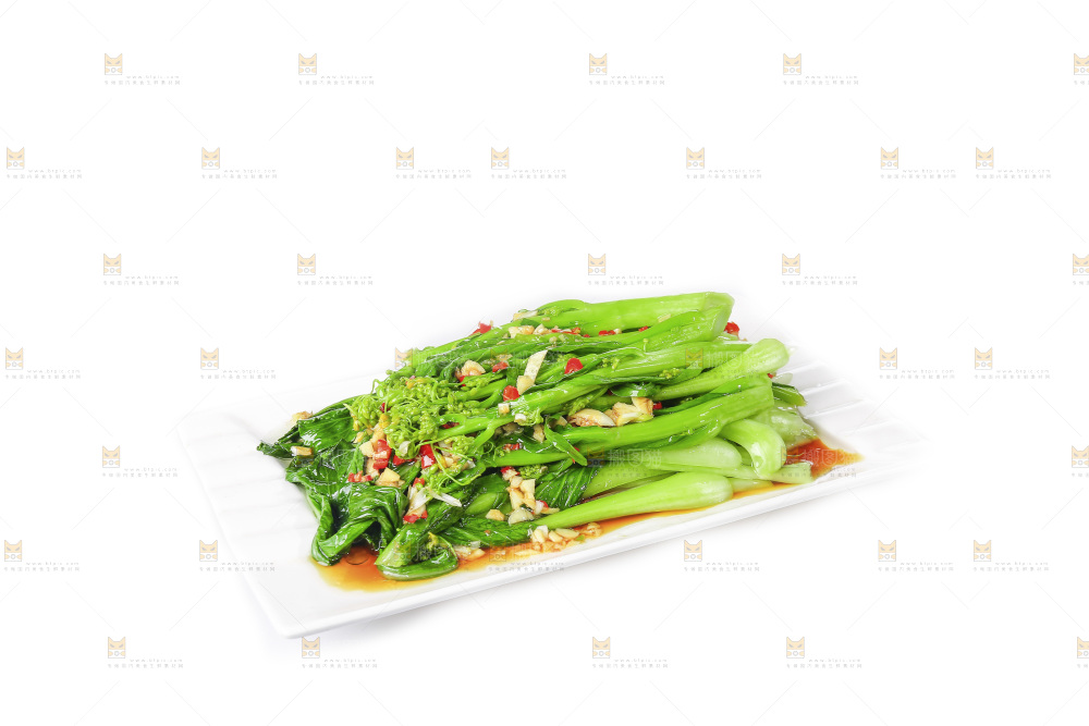 白底上的广东菜心