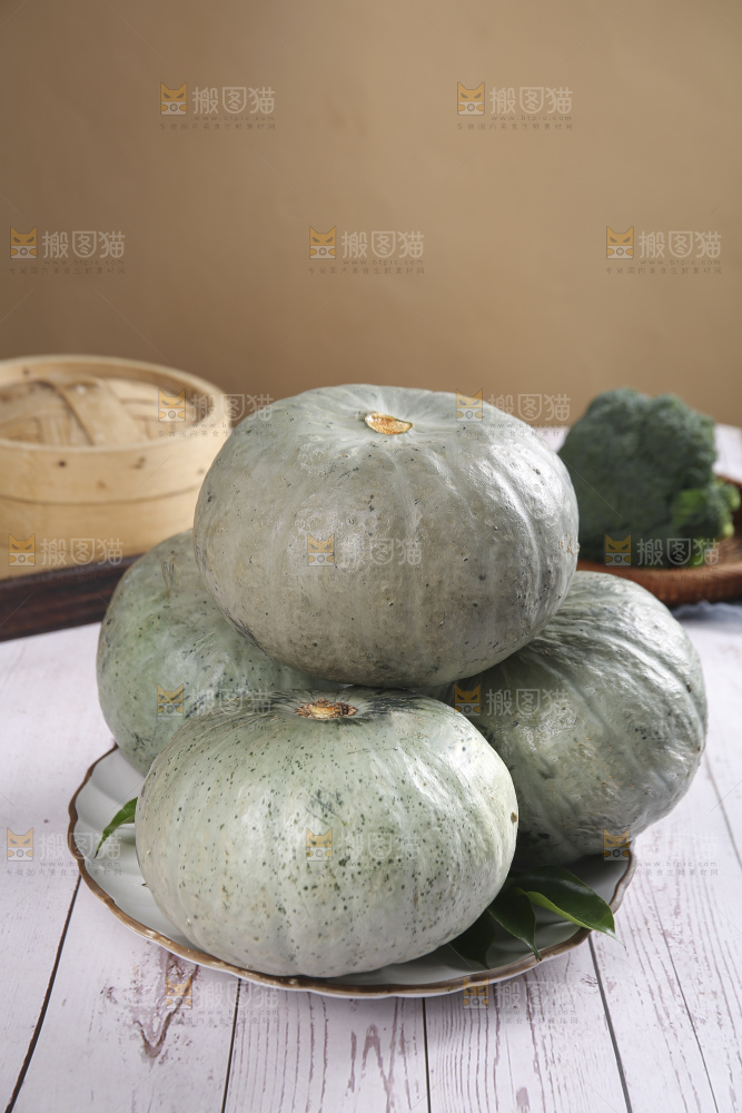 浅底上的银栗南瓜