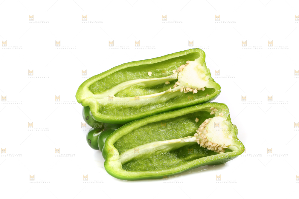 白底上的青椒