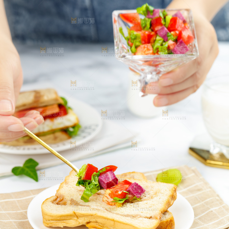 手工自制三明治