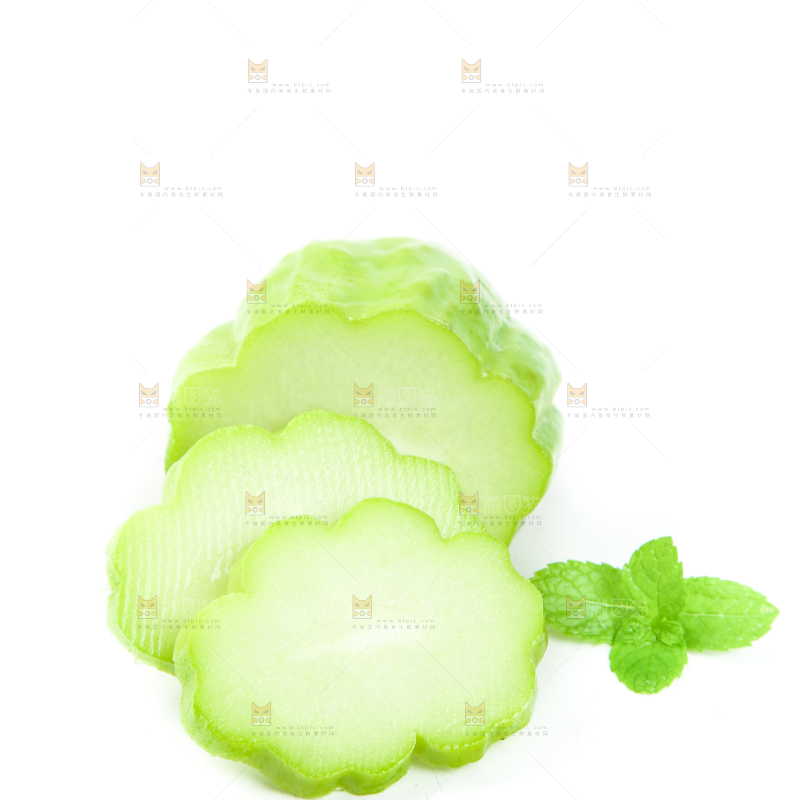 白底上的佛手瓜