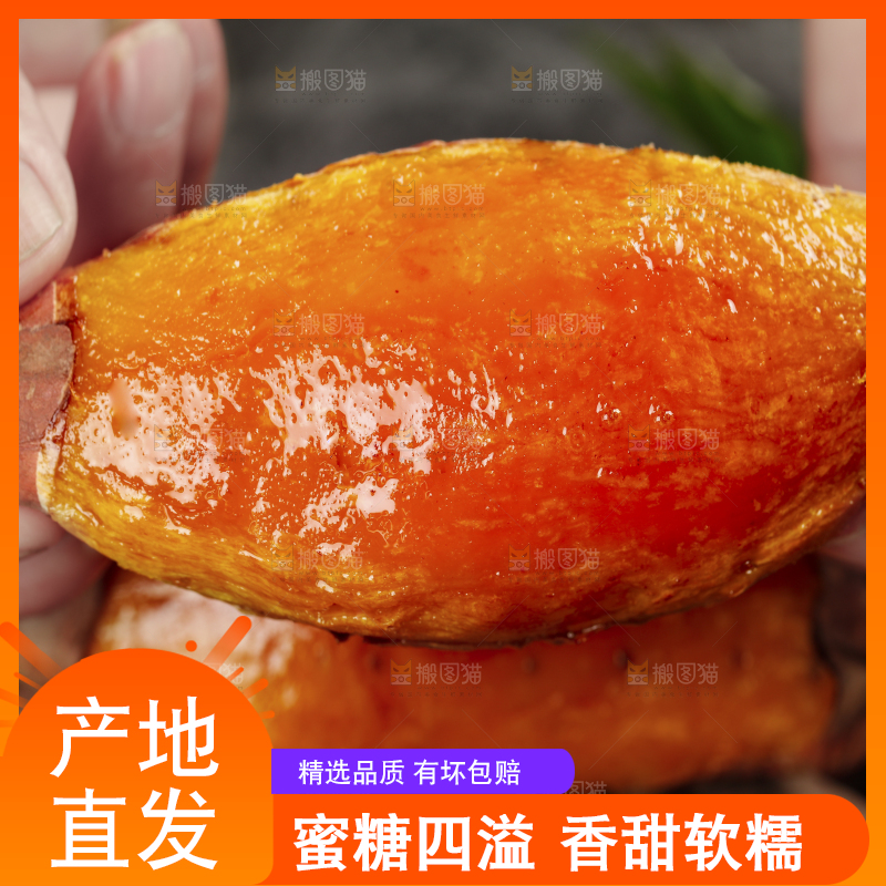 手上拿着沙地蜜薯