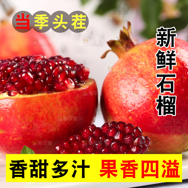石板上的软籽石榴