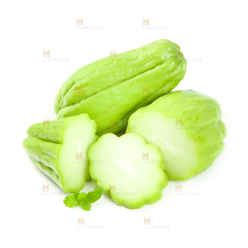 白底上的佛手瓜