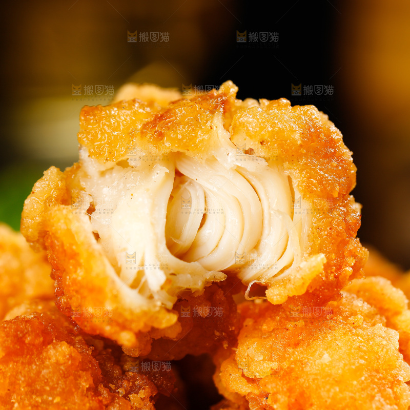 一堆香脆鸡米花