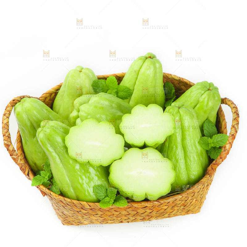 白底上一篮云南佛手瓜
